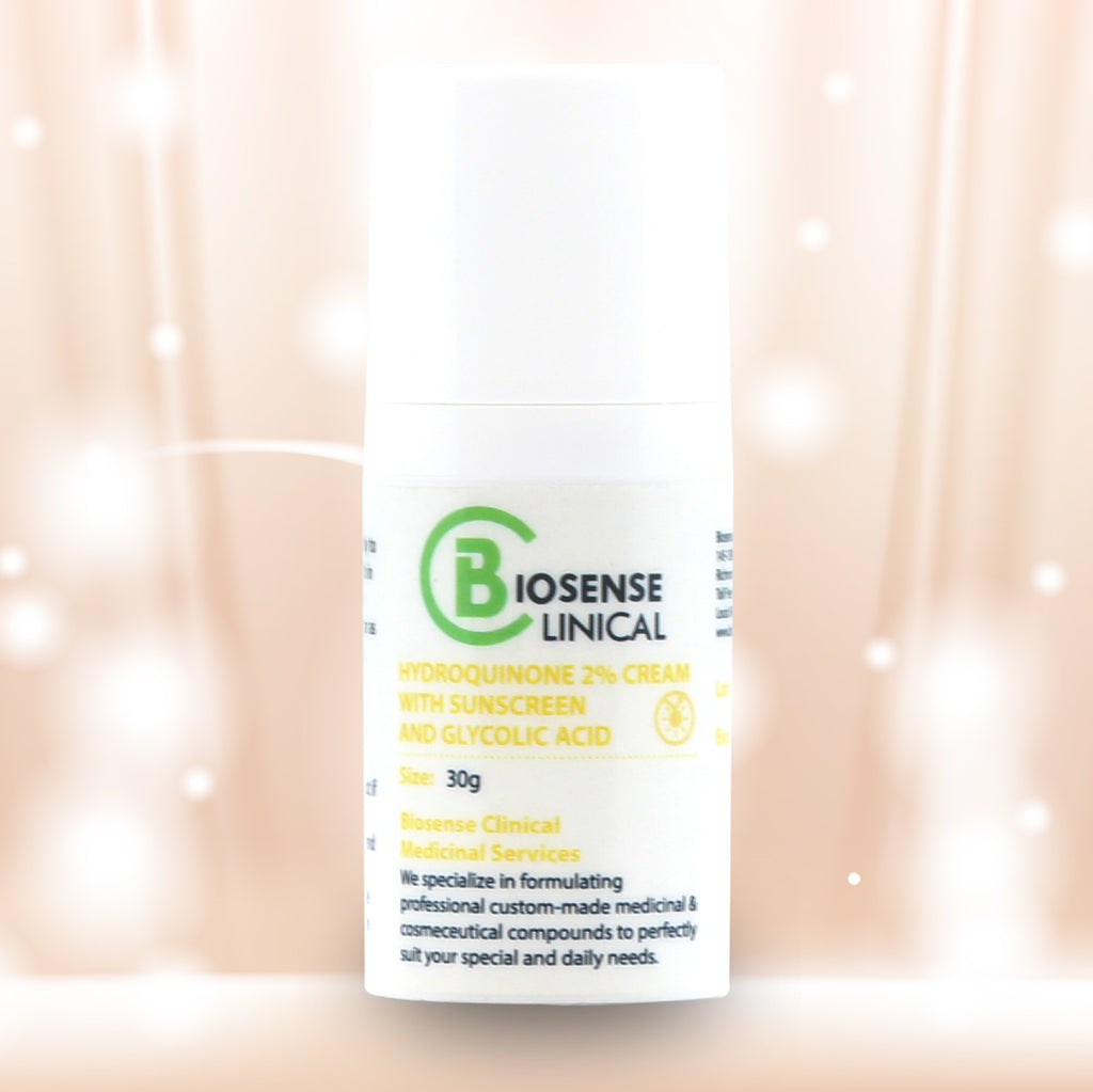 BiosenseClinical HQ 2% Cream - Sunscreen and Glycolic Acid 30g - Biosense Clinic