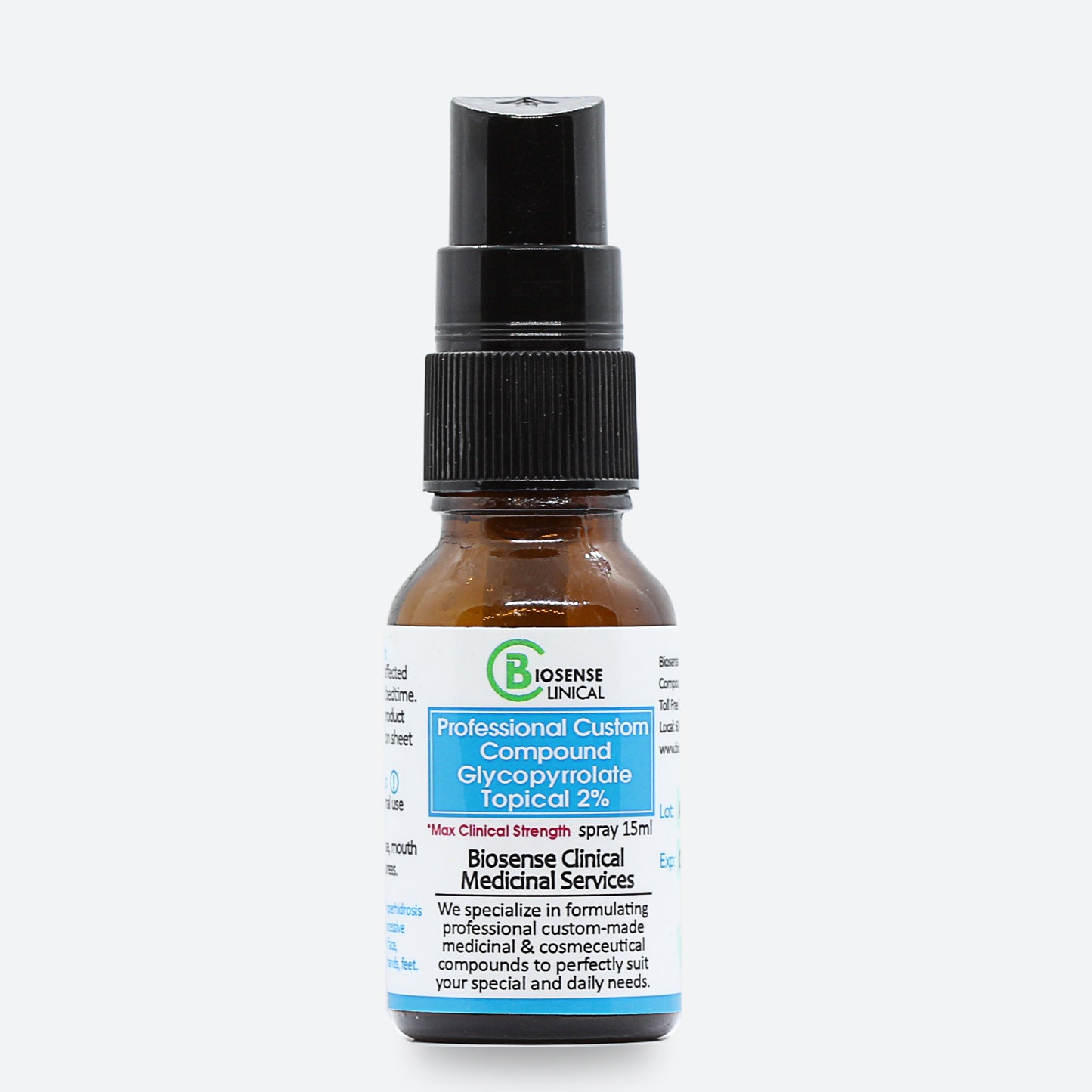 BiosenseClinical Glycopyrrolate Topical spray - 15 ml 2% - Biosense Clinic