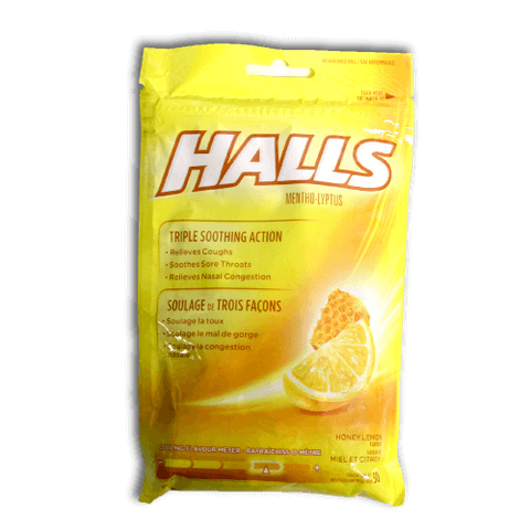 Halls Mentho-Lyptus Cough Drops (Honey-Lemon) - Biosense Clinic